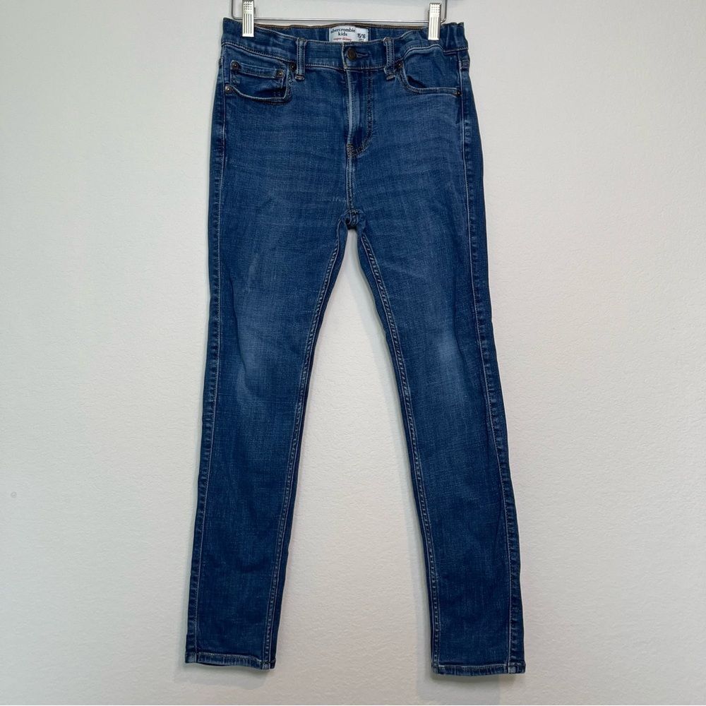 Abercrombie Kids Boys 15/16 Super Skinny Dark Wash Jeans Rocker Punk